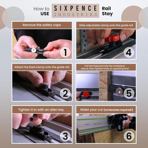 Rail Stay Universal Guide rail Stay for horizontal or vertical mounting - Six Pence Industries